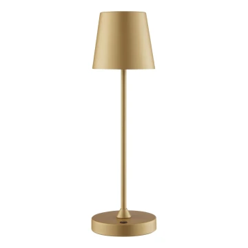 Brilliant - Lâmpada de mesa para exteriores tátil, recarregável e regulável ELORA LED/2,5W/5V 2700K 2600 mAh IP44 dourada