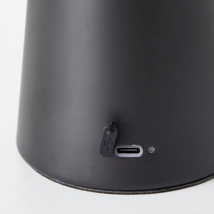 Brilliant - Lâmpada de mesa exterior tátil LED regulável MUFFIN LED/3W/5V USB 2600 mAh IP44 preta