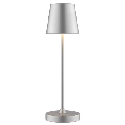 Brilliant - Lâmpada de mesa tátil recarregável LED dimerizável para exterior ELORA LED/2,5W/5V 2700K 2600 mAh IP44 prateada