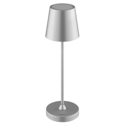 Brilliant - Lâmpada de mesa tátil recarregável LED dimerizável para exterior ELORA LED/2,5W/5V 2700K 2600 mAh IP44 prateada