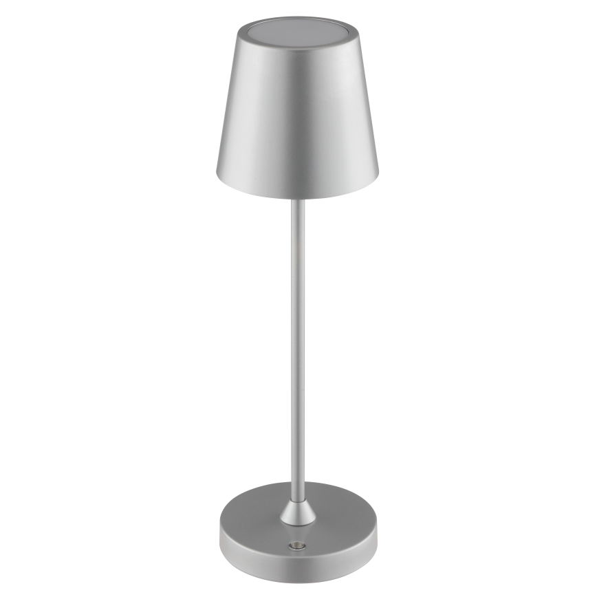Brilliant - Lâmpada de mesa tátil recarregável LED dimerizável para exterior ELORA LED/2,5W/5V 2700K 2600 mAh IP44 prateada