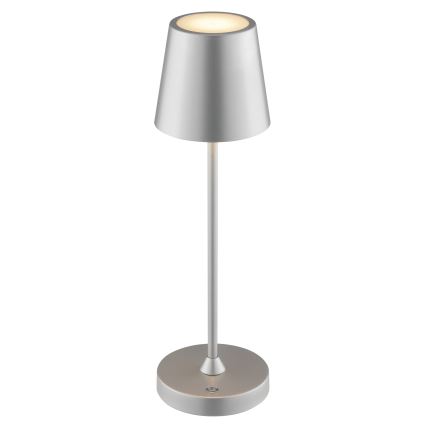 Brilliant - Lâmpada de mesa tátil recarregável LED dimerizável para exterior ELORA LED/2,5W/5V 2700K 2600 mAh IP44 prateada