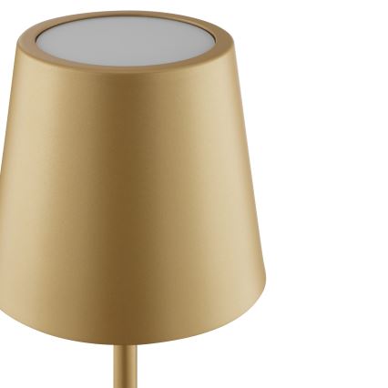 Brilliant - Lâmpada de mesa para exteriores tátil, recarregável e regulável ELORA LED/2,5W/5V 2700K 2600 mAh IP44 dourada