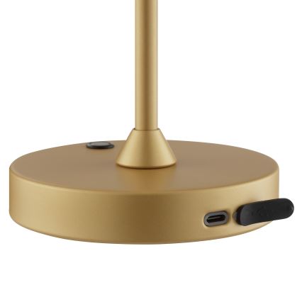 Brilliant - Lâmpada de mesa para exteriores tátil, recarregável e regulável ELORA LED/2,5W/5V 2700K 2600 mAh IP44 dourada