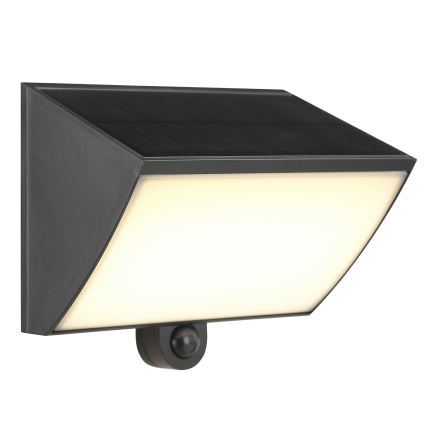 Brilliant - Aplique de parede solar com sensor SIERRA LED/6W/3,7V 2700/4000/6500K 2000 mAh IP54 preto