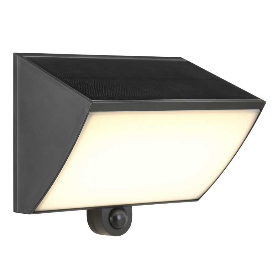 Brilliant - Aplique de parede solar com sensor SIERRA LED/6W/3,7V 2700/4000/6500K 2000 mAh IP54 preto