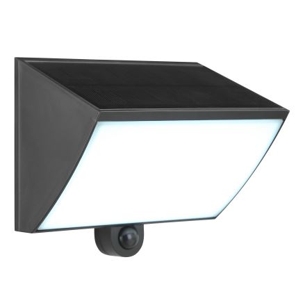 Brilliant - Aplique de parede solar com sensor SIERRA LED/6W/3,7V 2700/4000/6500K 2000 mAh IP54 preto