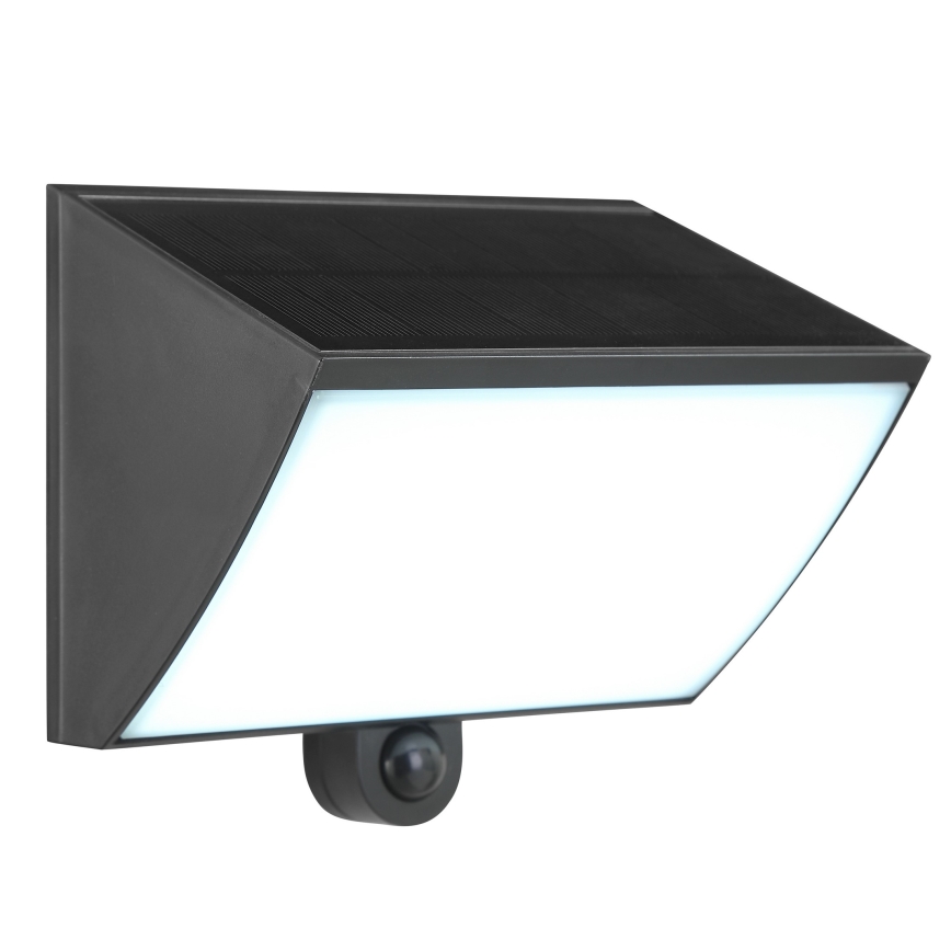 Brilliant - Aplique de parede solar com sensor SIERRA LED/6W/3,7V 2700/4000/6500K 2000 mAh IP54 preto