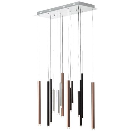 Brilliant - LED Lustre regulável suspenso por cabo CEMBALO LED/60W/230V cromo mate/preto/castanho