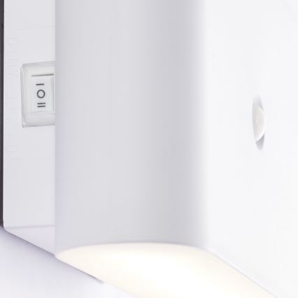 Brilliant - Luminária de parede exterior recarregável LED com sensor XINO LED/3W/5V 3600 mAh IP44 branco