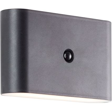 Brilliant - Luminária de parede exterior recarregável LED com sensor XINO LED/3W/5V 3600 mAh IP44 preta