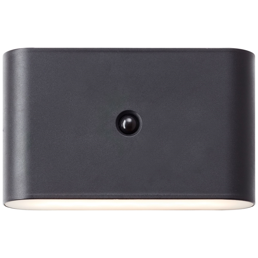 Brilliant - Luminária de parede exterior recarregável LED com sensor XINO LED/3W/5V 3600 mAh IP44 preta