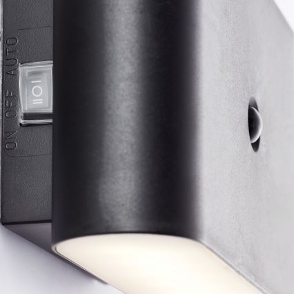 Brilliant - Luminária de parede exterior recarregável LED com sensor XINO LED/3W/5V 3600 mAh IP44 preta