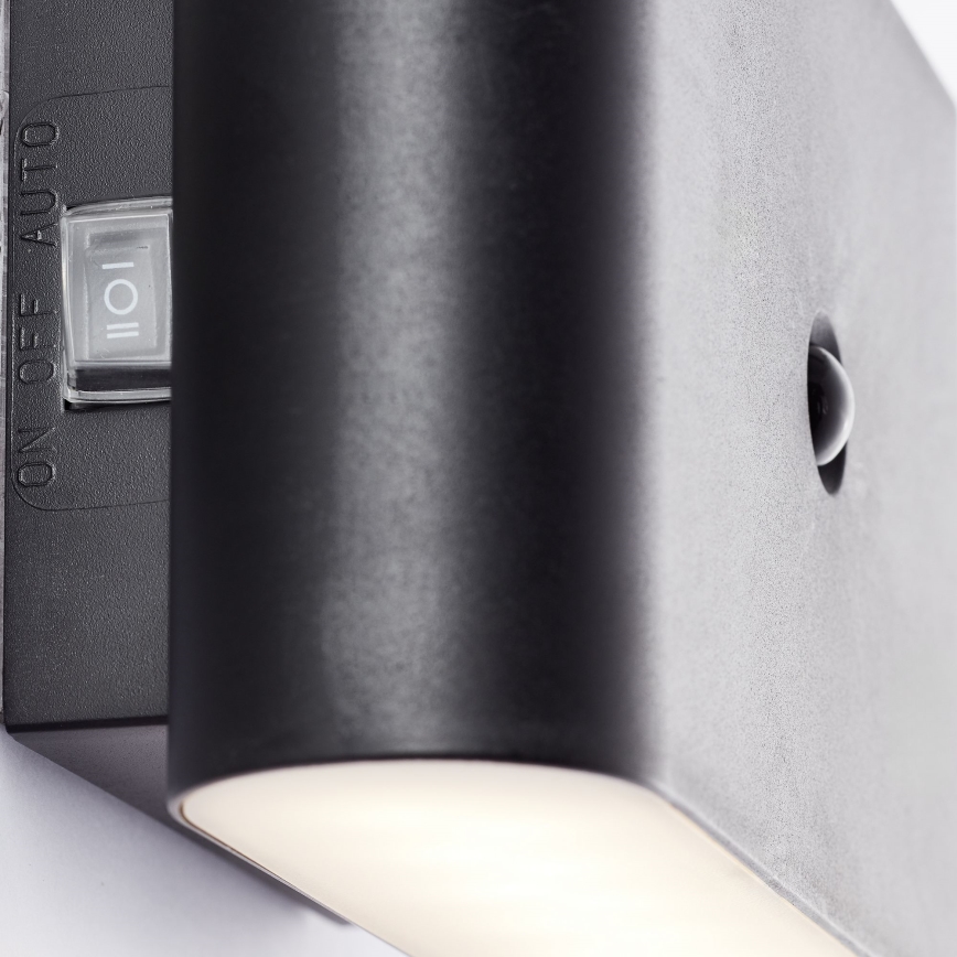 Brilliant - Luminária de parede exterior recarregável LED com sensor XINO LED/3W/5V 3600 mAh IP44 preta