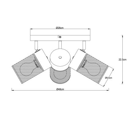 Brilliant - Luminária de focos KAMOLO 3xE27/40W/230V preta