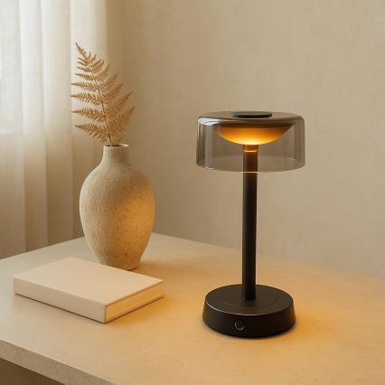 Brilliant - Lâmpada de mesa tátil recarregável dimerizável para exterior RAZOR LED/2,5W/5V 2700K 2600 mAh IP44 preta