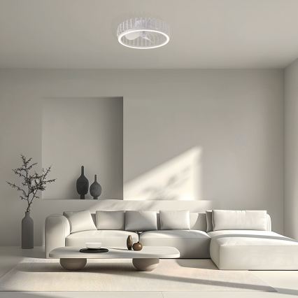 Brilliant - Luminária de teto LED dimerizável com ventilador CAPO LED/36W/230V 2700-6500K, diâmetro 48 cm, branca + comando remoto