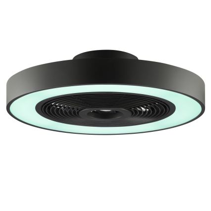 Brilliant - Candeeiro de teto LED RGBW dimerizável com ventilador CATANIA LED/37W/230V 2700-6500K diâmetro 48,6 cm preto + controlo remoto