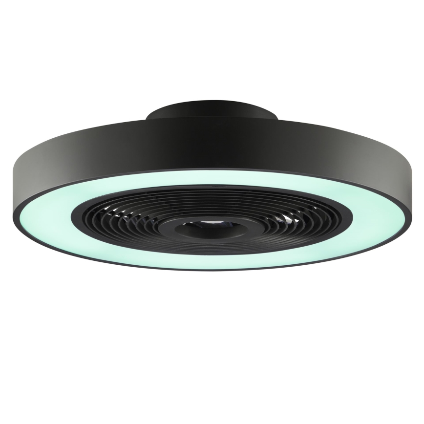 Brilliant - Candeeiro de teto LED RGBW dimerizável com ventilador CATANIA LED/37W/230V 2700-6500K diâmetro 48,6 cm preto + controlo remoto