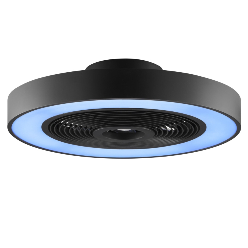 Brilliant - Candeeiro de teto LED RGBW dimerizável com ventilador CATANIA LED/37W/230V 2700-6500K diâmetro 48,6 cm preto + controlo remoto