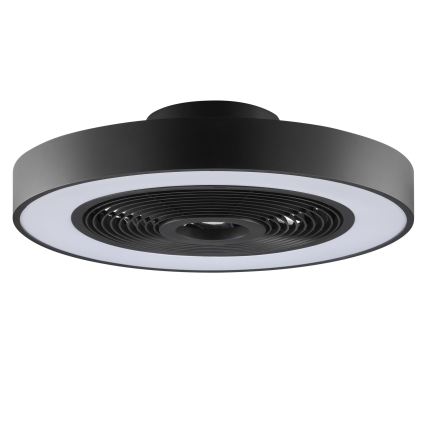 Brilliant - Candeeiro de teto LED RGBW dimerizável com ventilador CATANIA LED/37W/230V 2700-6500K diâmetro 48,6 cm preto + controlo remoto