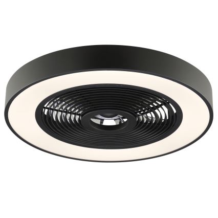 Brilliant - Candeeiro de teto LED RGBW dimerizável com ventilador CATANIA LED/37W/230V 2700-6500K diâmetro 48,6 cm preto + controlo remoto
