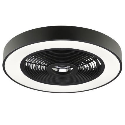 Brilliant - Candeeiro de teto LED RGBW dimerizável com ventilador CATANIA LED/37W/230V 2700-6500K diâmetro 48,6 cm preto + controlo remoto