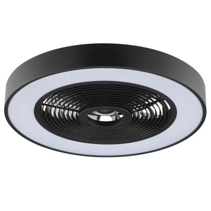 Brilliant - Candeeiro de teto LED RGBW dimerizável com ventilador CATANIA LED/37W/230V 2700-6500K diâmetro 48,6 cm preto + controlo remoto