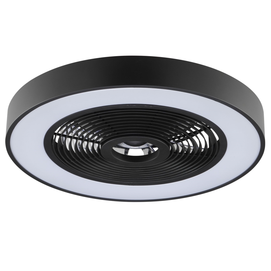 Brilliant - Candeeiro de teto LED RGBW dimerizável com ventilador CATANIA LED/37W/230V 2700-6500K diâmetro 48,6 cm preto + controlo remoto