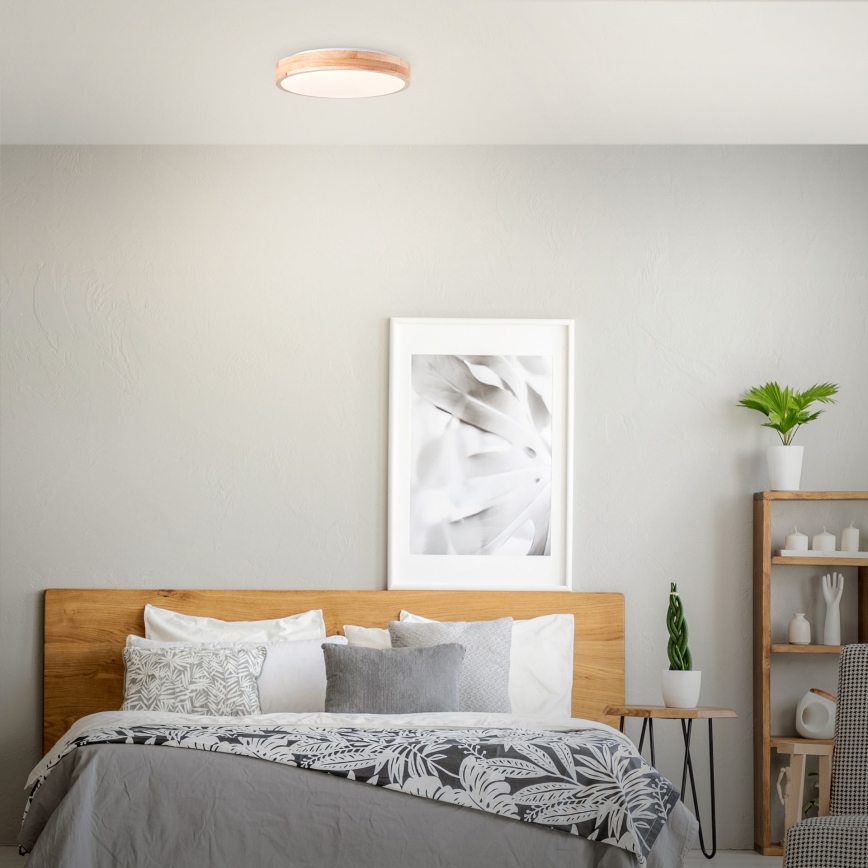 Brilliant - Luminária de teto LED SLIMLINE LED/24W/230V, diâmetro 34,5 cm, madeira de seringueira