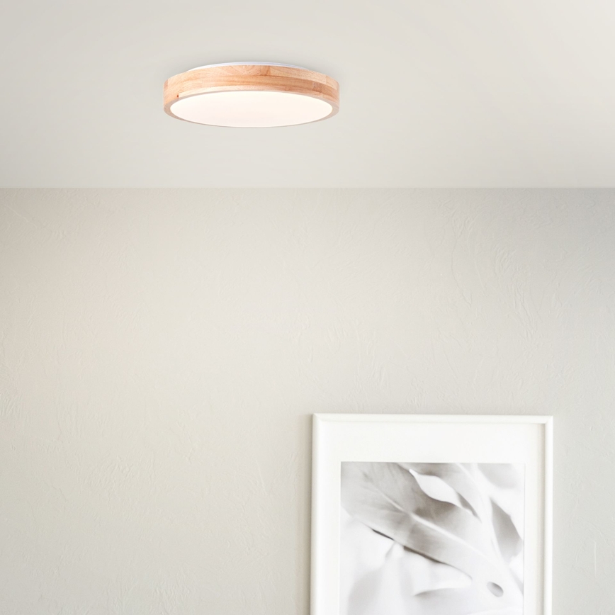 Brilliant - Luminária de teto LED SLIMLINE LED/24W/230V, diâmetro 34,5 cm, madeira de seringueira