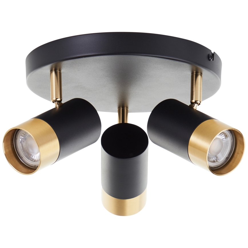Brilliant - Luminária spot LED VIGOLO 3xGU10/5W/230V preta/dourada