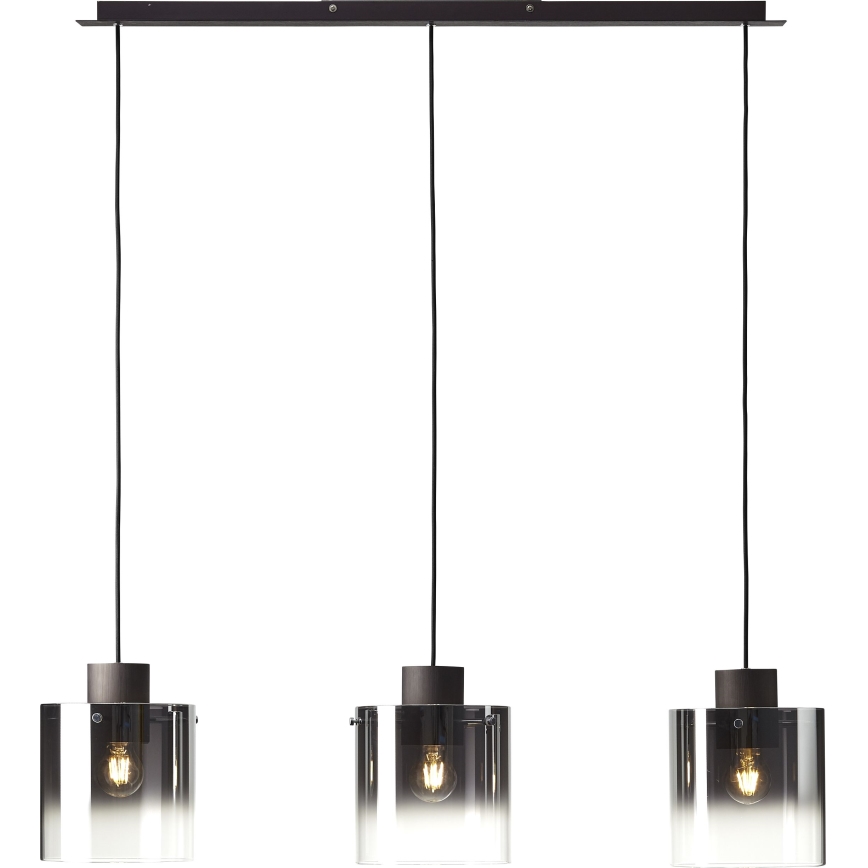 Brilliant - Lustre com cabo BETH 3xE27/60W/230V preto/fumê
