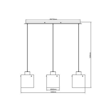 Brilliant - Lustre com cabo BETH 3xE27/60W/230V preto/fumê