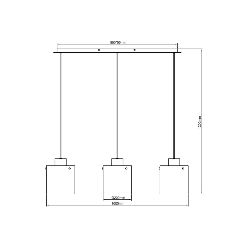 Brilliant - Lustre com cabo BETH 3xE27/60W/230V preto/fumê