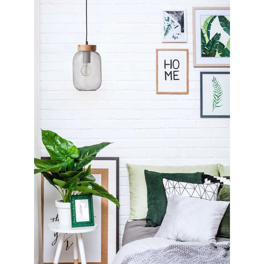 Brilliant - Lustre em cabo GIADA 1xE27/40W/230V Ø 16 cm cinzento