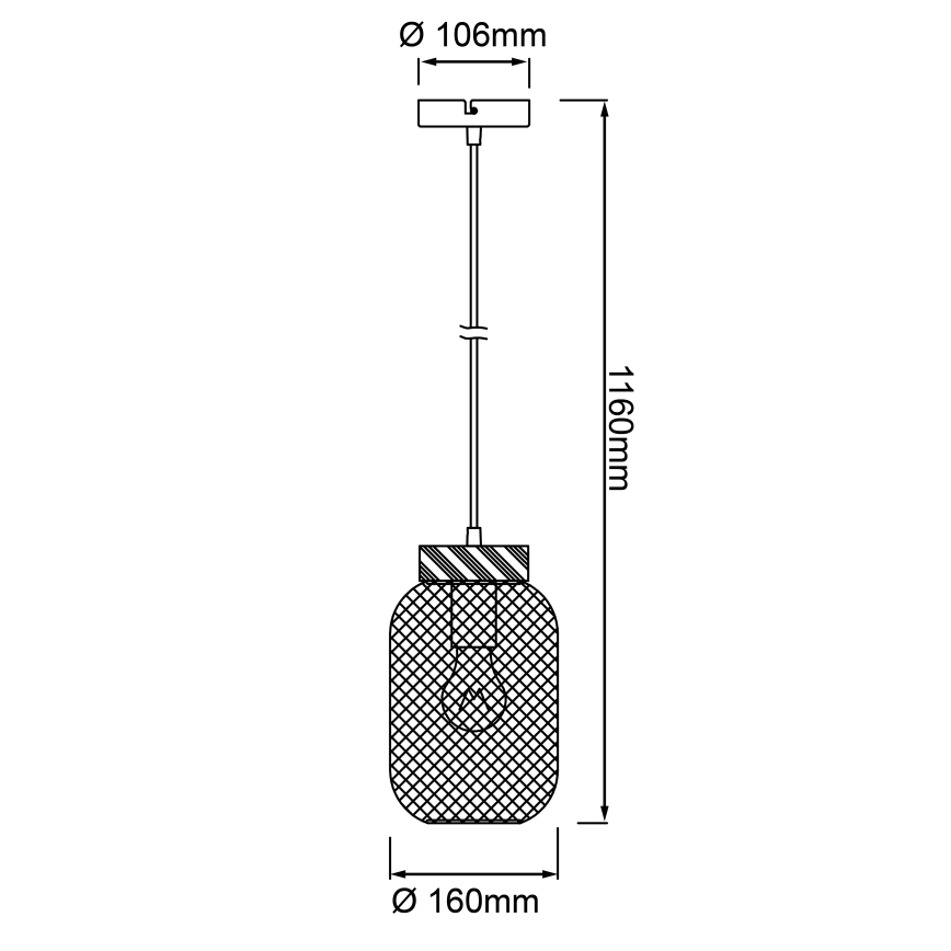 Brilliant - Lustre em cabo GIADA 1xE27/40W/230V Ø 16 cm cinzento