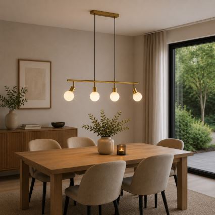 Brilliant - Lustre em cabo JORGE 4xG9/10W/230V latão