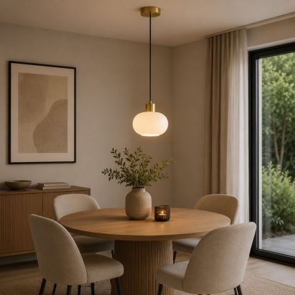 Brilliant - Lustre pendente em cabo FANNY 1xE27/20W/230V Ø 22 cm latão