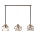 Brilliant - Lustre suspenso com cabo NORDIC CAGE 3xE27/20W/230V bege