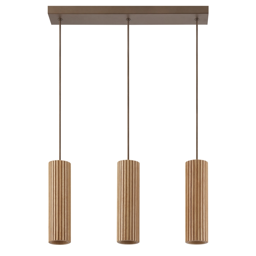 Brilliant - Lustre suspenso em cabo LAKEWOOD 3xGU10/10W/230V castanho