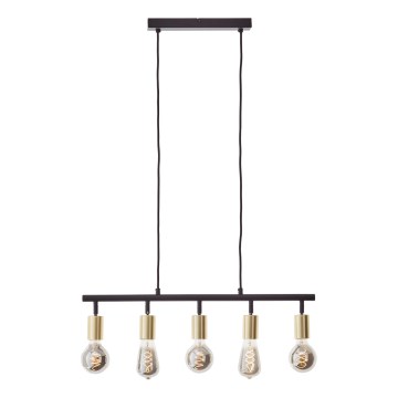 Brilliant - Lustre suspenso em cabo TIFFANY 5xE27/28W/230V preto/latão