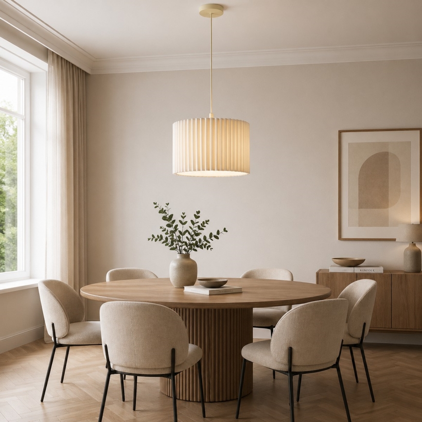 Brilliant - Lustre suspenso em cabo VELIN 1xE27/20W/230V Ø 35 cm creme