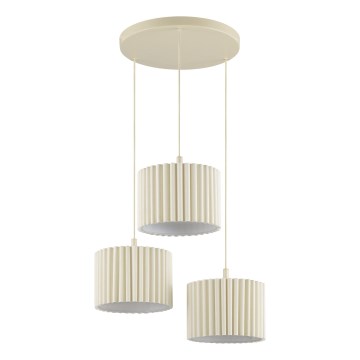 Brilliant - Lustre suspenso em cabo VELIN 3xE27/20W/230V Ø 61 cm creme