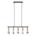 Brilliant - Lustre suspenso por cabo 5xE27/28W/230V preto/latão