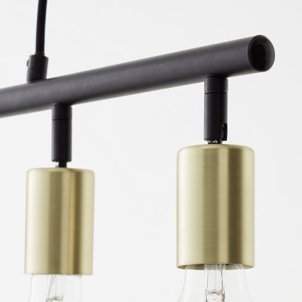 Brilliant - Lustre suspenso por cabo 5xE27/28W/230V preto/latão