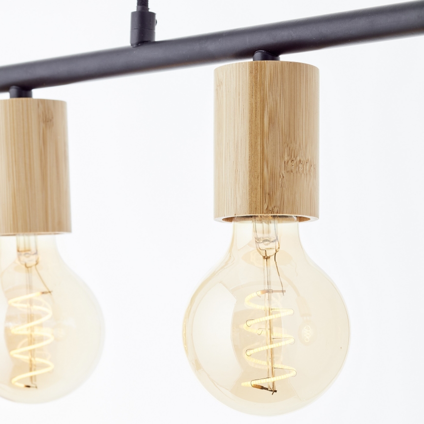 Brilliant - Lustre suspenso por cabo KERRY 5xE27/40W/230V preto/bambu