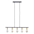 Brilliant - Lustre suspenso por cabo KERRY 5xE27/40W/230V preto/latão