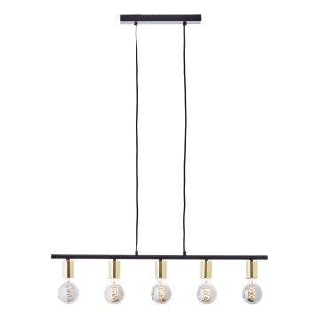 Brilliant - Lustre suspenso por cabo KERRY 5xE27/40W/230V preto/latão