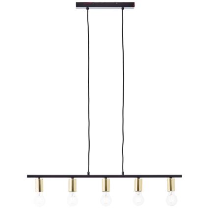 Brilliant - Lustre suspenso por cabo KERRY 5xE27/40W/230V preto/latão